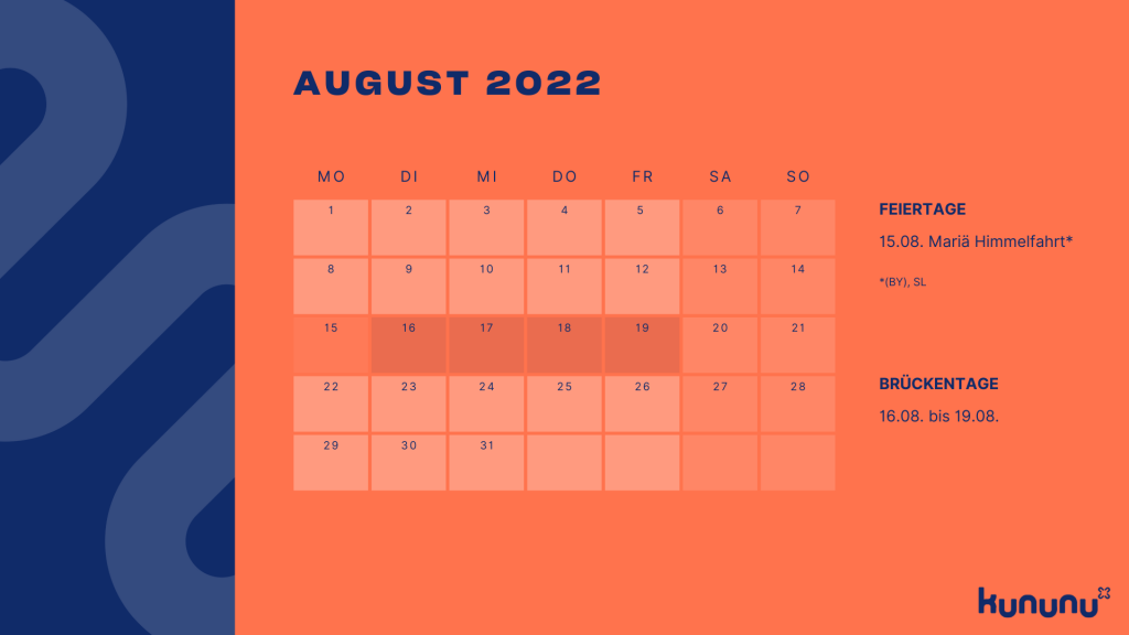 Brückentage August 2022