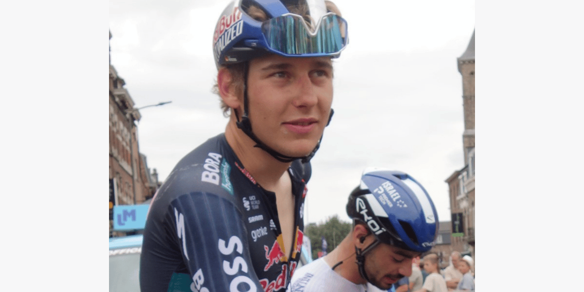 Na de finish in Battice (Herve) van de 4e etappe van de Ronde van Wallonië op donderdag 25 juli 2024.